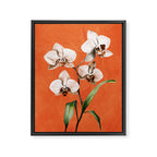 White Orchid Floral Art 3  Framed Canvas Print Gallery Image 6