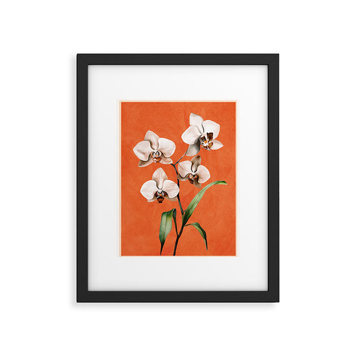 White Orchid Floral Art 3  Framed Art Print Gallery Image 1