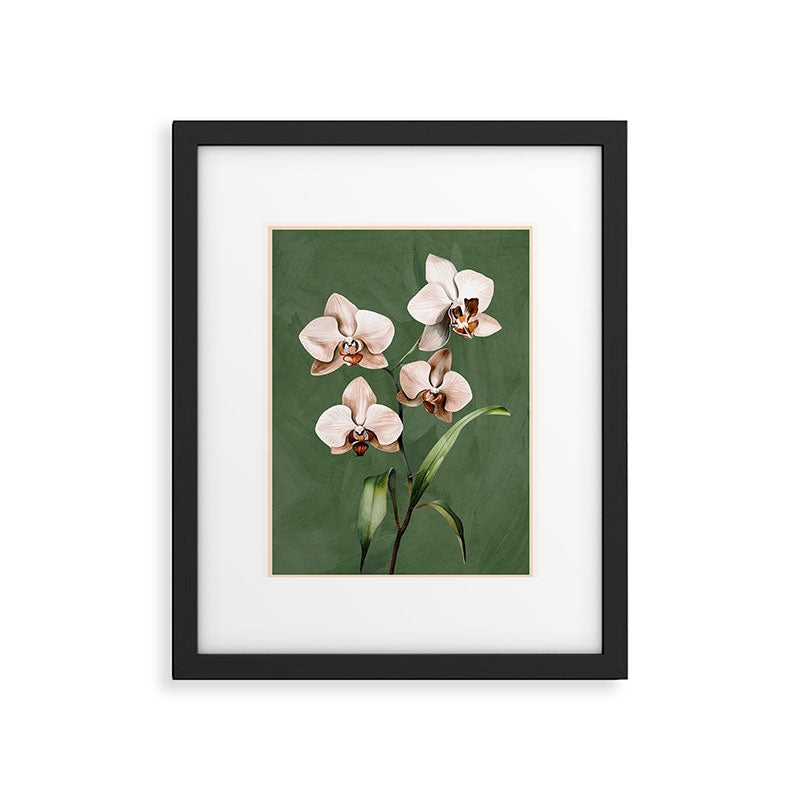White Orchid Floral Art 4  Framed Art Print Gallery Image 5