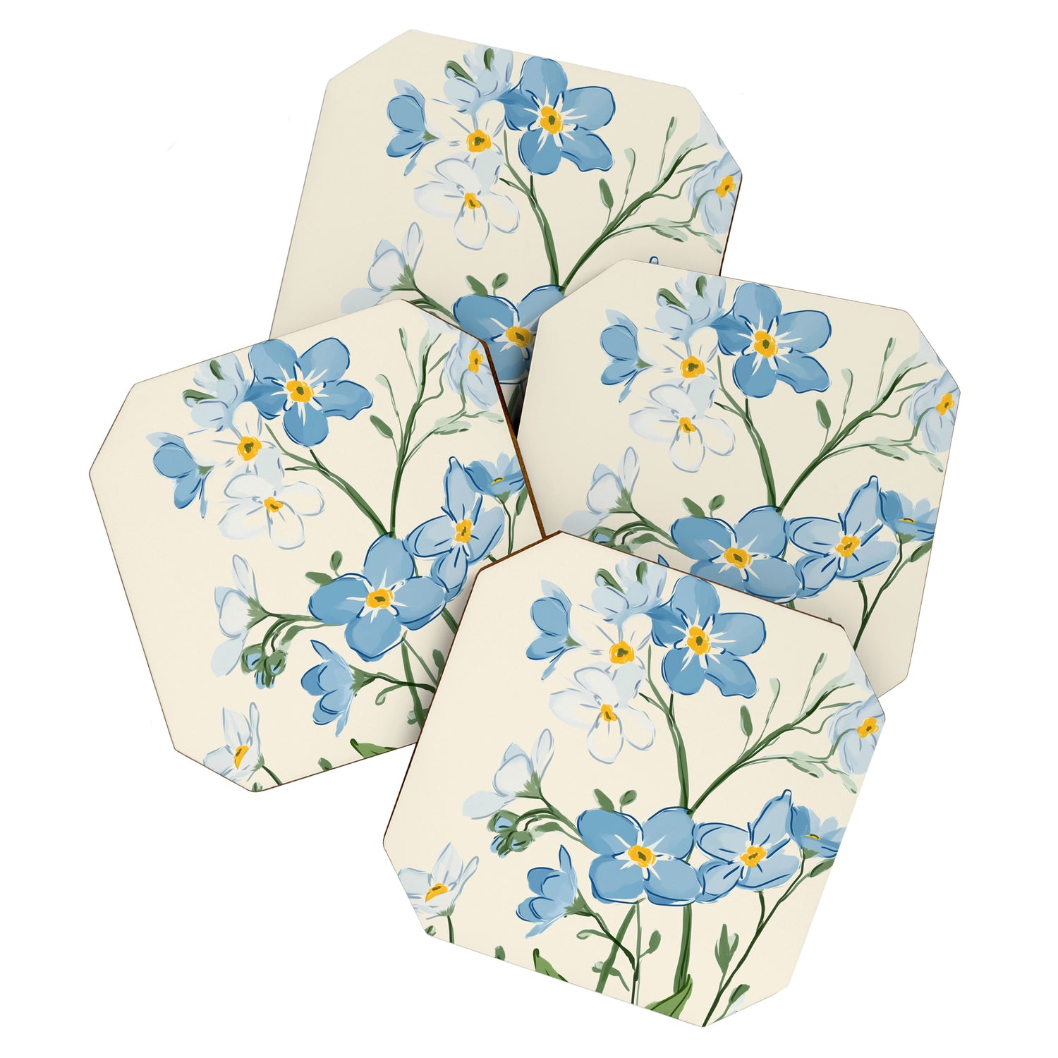 Wildflower Garden in Soft Tones Coaster Gallery Image 1