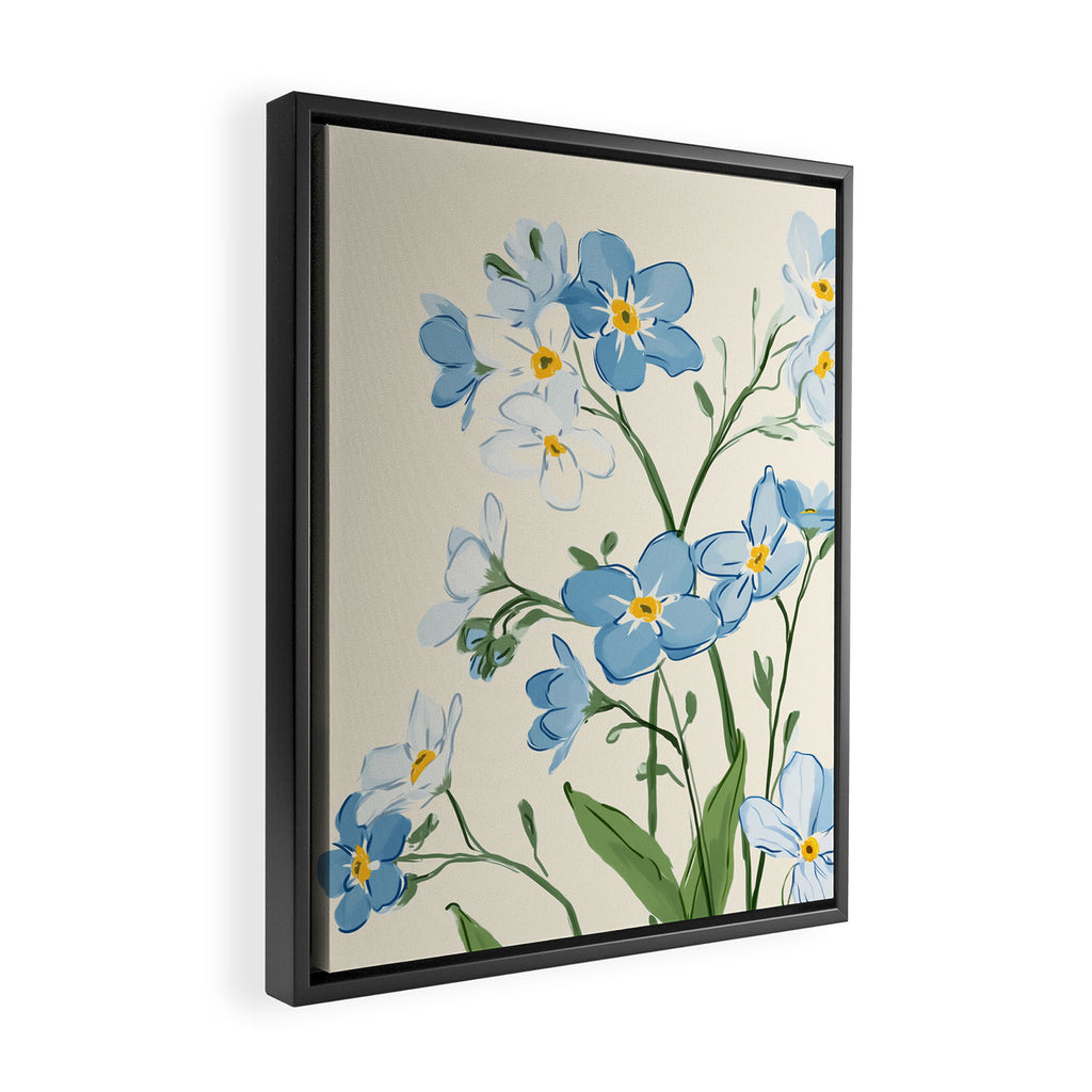 Wildflower Garden in Soft Tones Framed Canvas Print Gallery Image 2