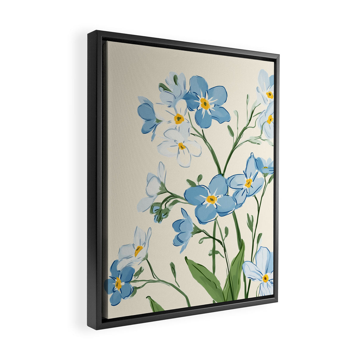 Wildflower Garden in Soft Tones Framed Canvas Print Gallery Image 2