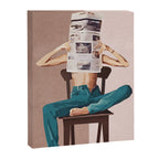 Woman Reading Newspaper Canvas Print Gallery Image 6