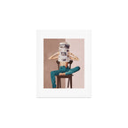 Woman Reading Newspaper Art Print Gallery Image 1