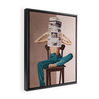 Woman Reading Newspaper Framed Canvas Print Gallery Image 2
