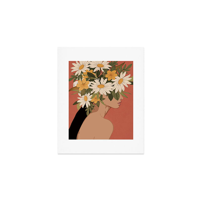 Woman With Flowers 2 Art Print Gallery Image 1