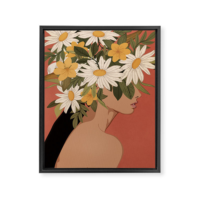 Woman With Flowers 2 Framed Canvas Print Gallery Image 6