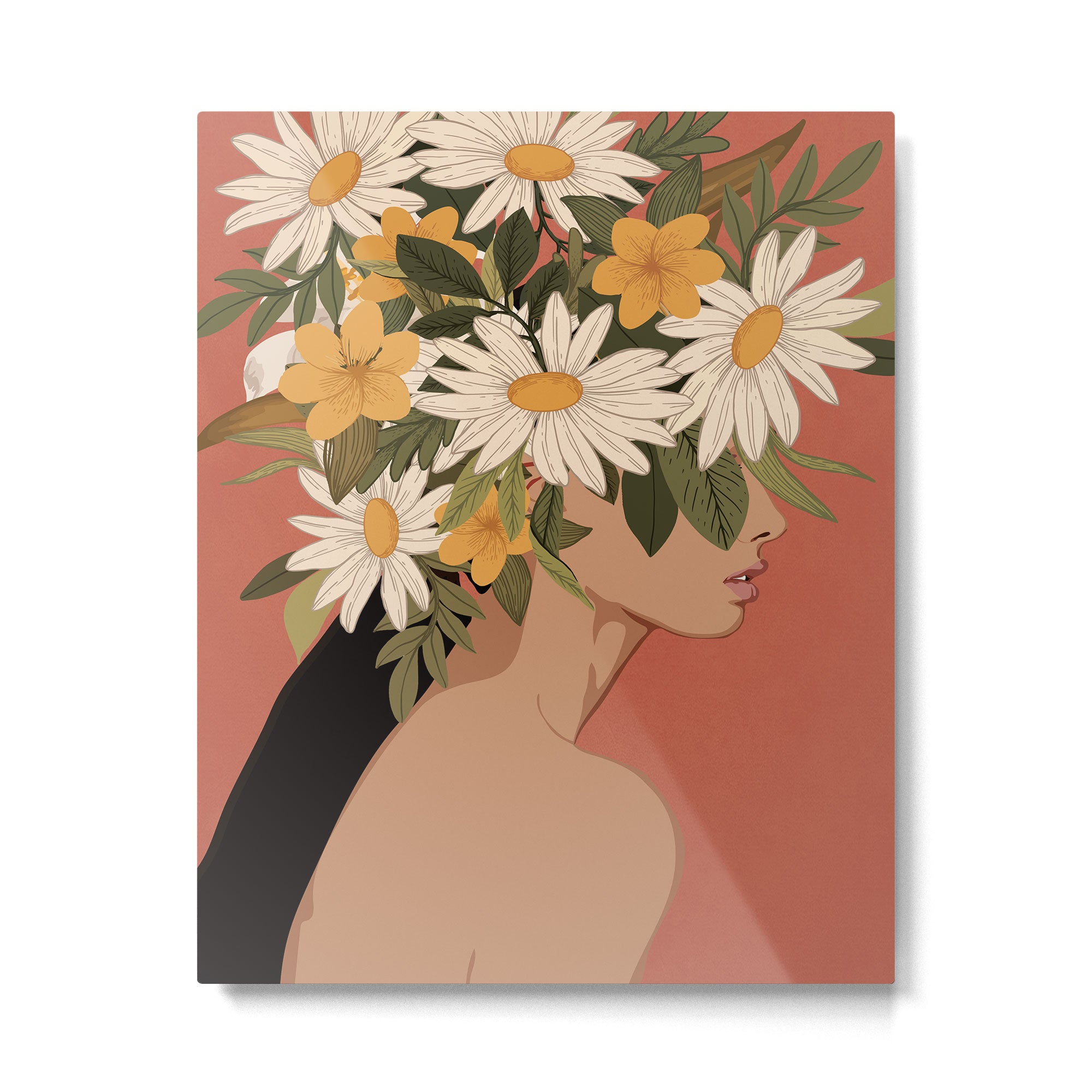 Woman With Flowers 2 Metal Print Gallery Image 4