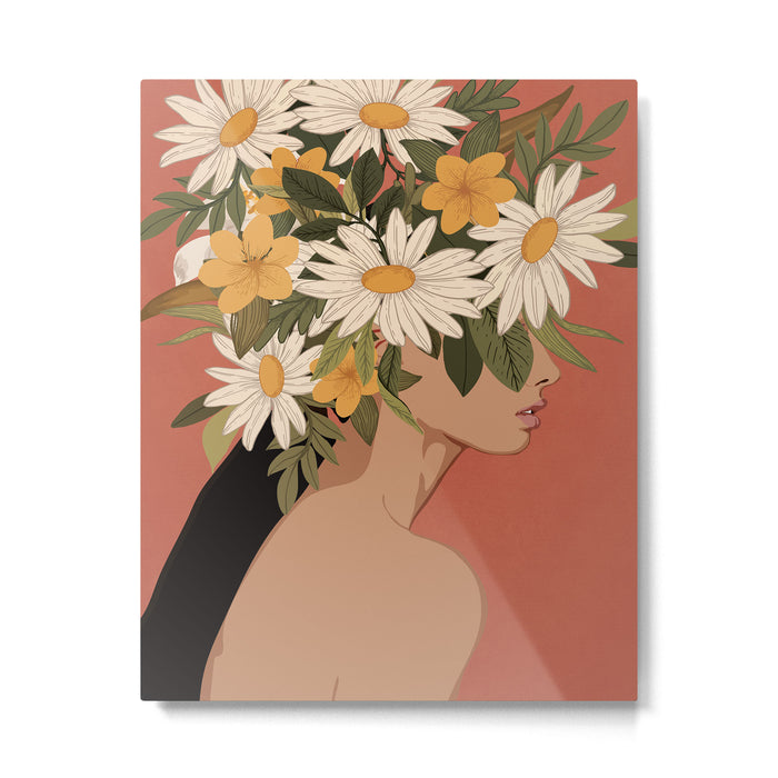 Woman With Flowers 2 Metal Print Gallery Image 1