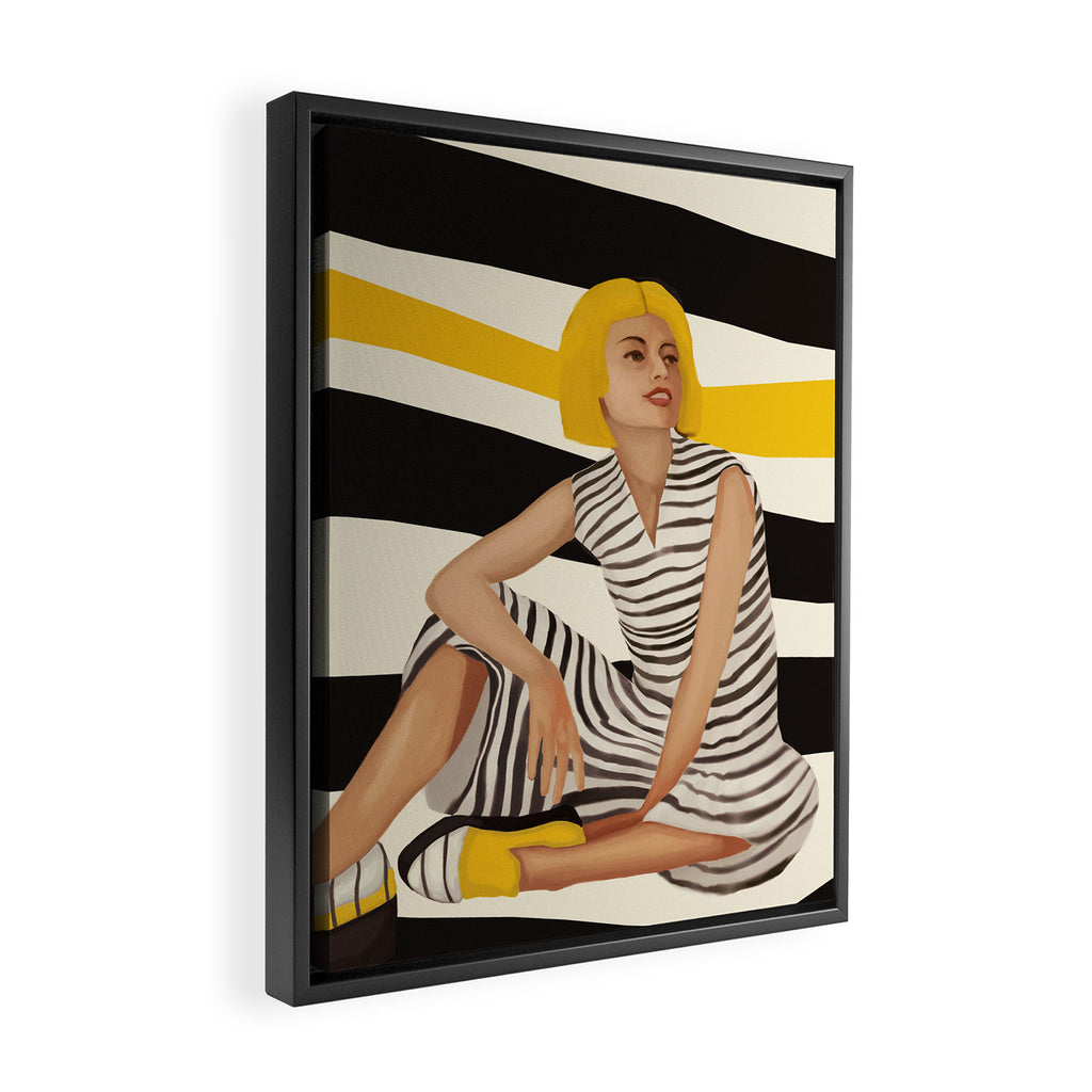 Yellow Noise Framed Canvas Print Gallery Image 2