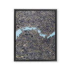 London color map city drawing illustration Thames Framed Canvas Print Gallery Image 8