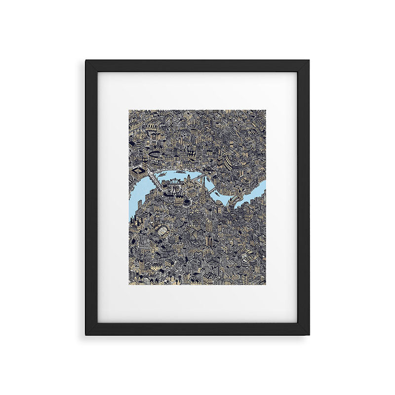 London color map city drawing illustration Thames Framed Art Print Gallery Image 6