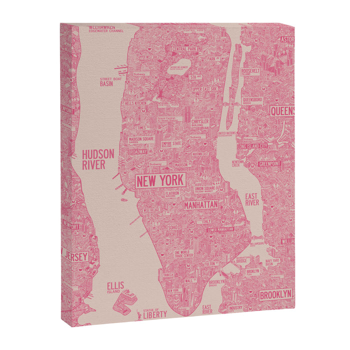New York map Canvas Print Gallery Image 1