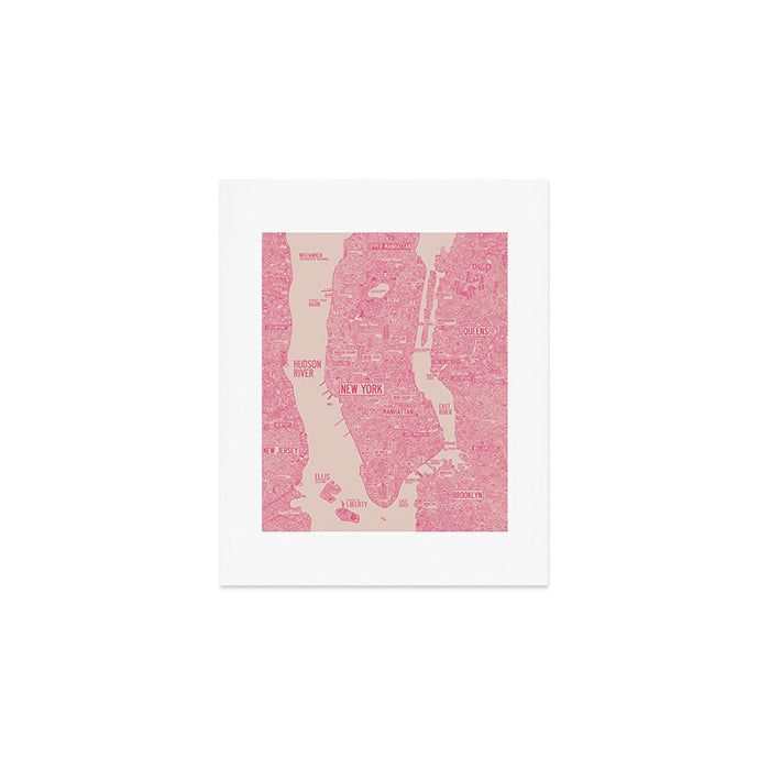 New York map Art Print Gallery Image 1