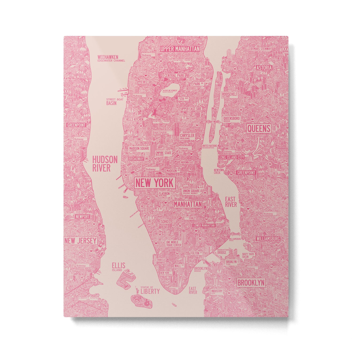 New York map Metal Print Gallery Image 6