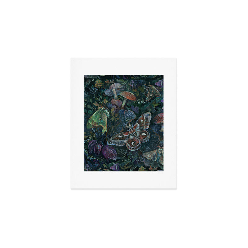 Atlas Moth  Mushroom Night Art Print Gallery Image 1