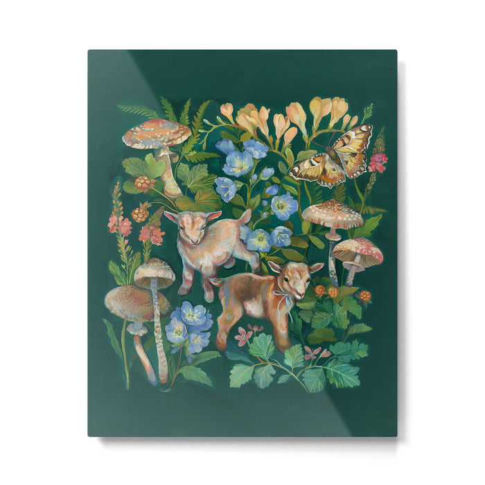 Baby Goat Garden Metal Print Gallery Image 1