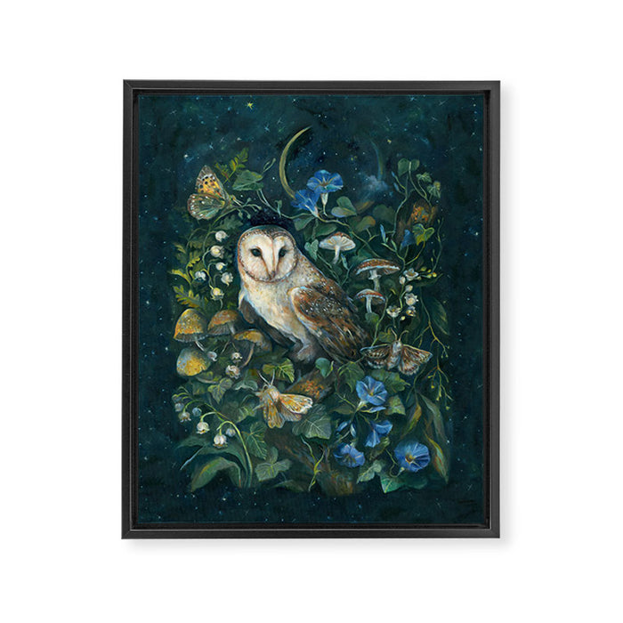 Barn Owl Forest Framed Canvas Print Gallery Image 1
