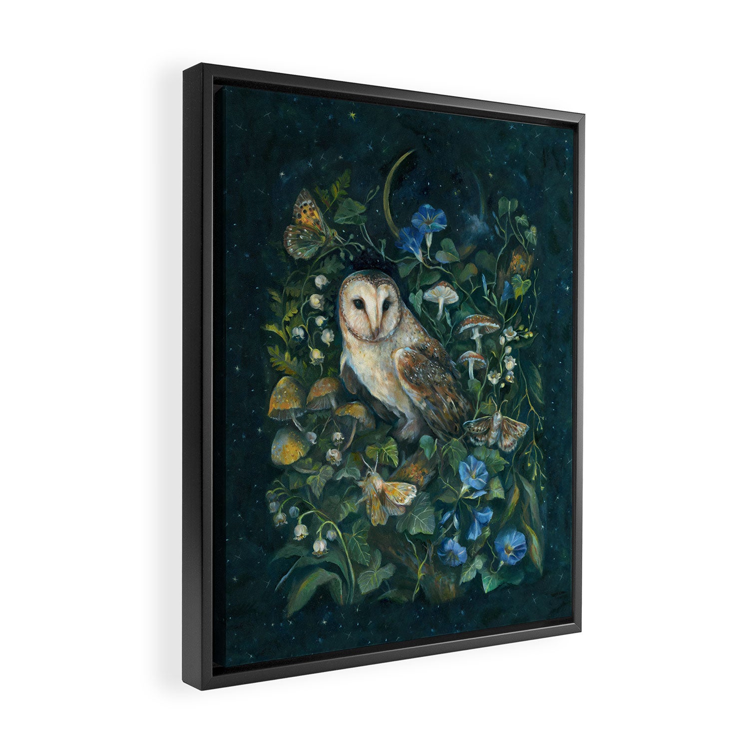 Barn Owl Forest Framed Canvas Print Gallery Image 2