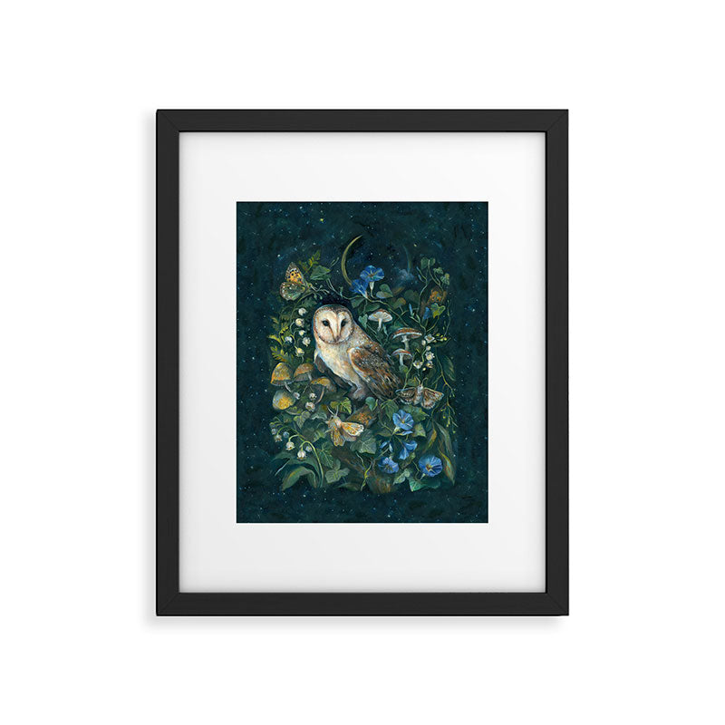 Barn Owl Forest Framed Art Print Gallery Image 6