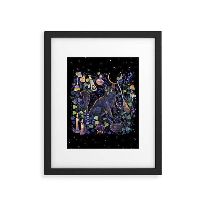 Black Cat Framed Art Print Gallery Image 1