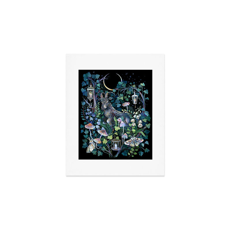 Black Goat Moon Garden Art Print Gallery Image 1