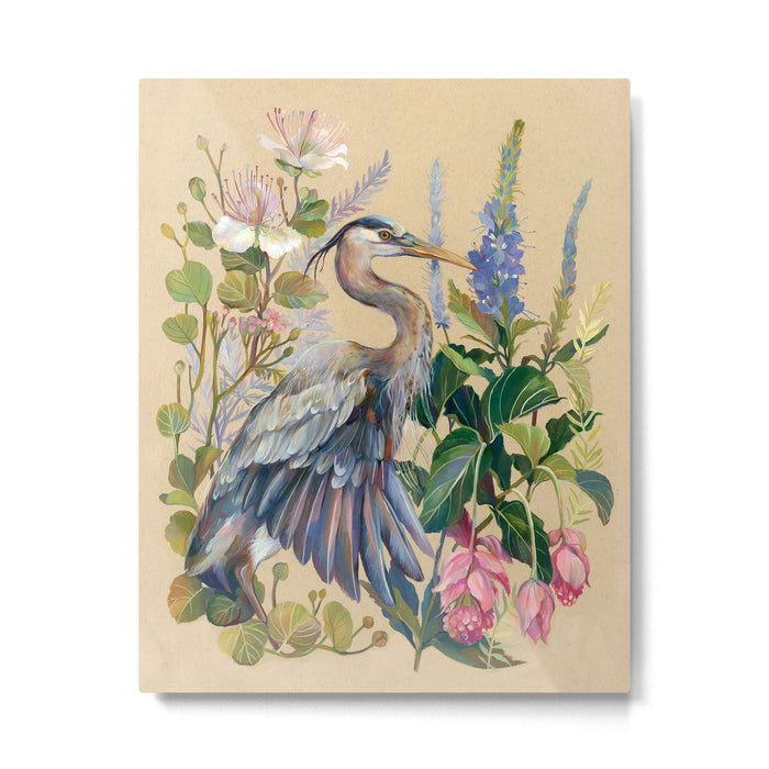 Blue Heron Floral Metal Print Gallery Image 1