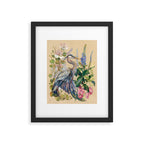 Blue Heron Floral Framed Art Print Gallery Image 6