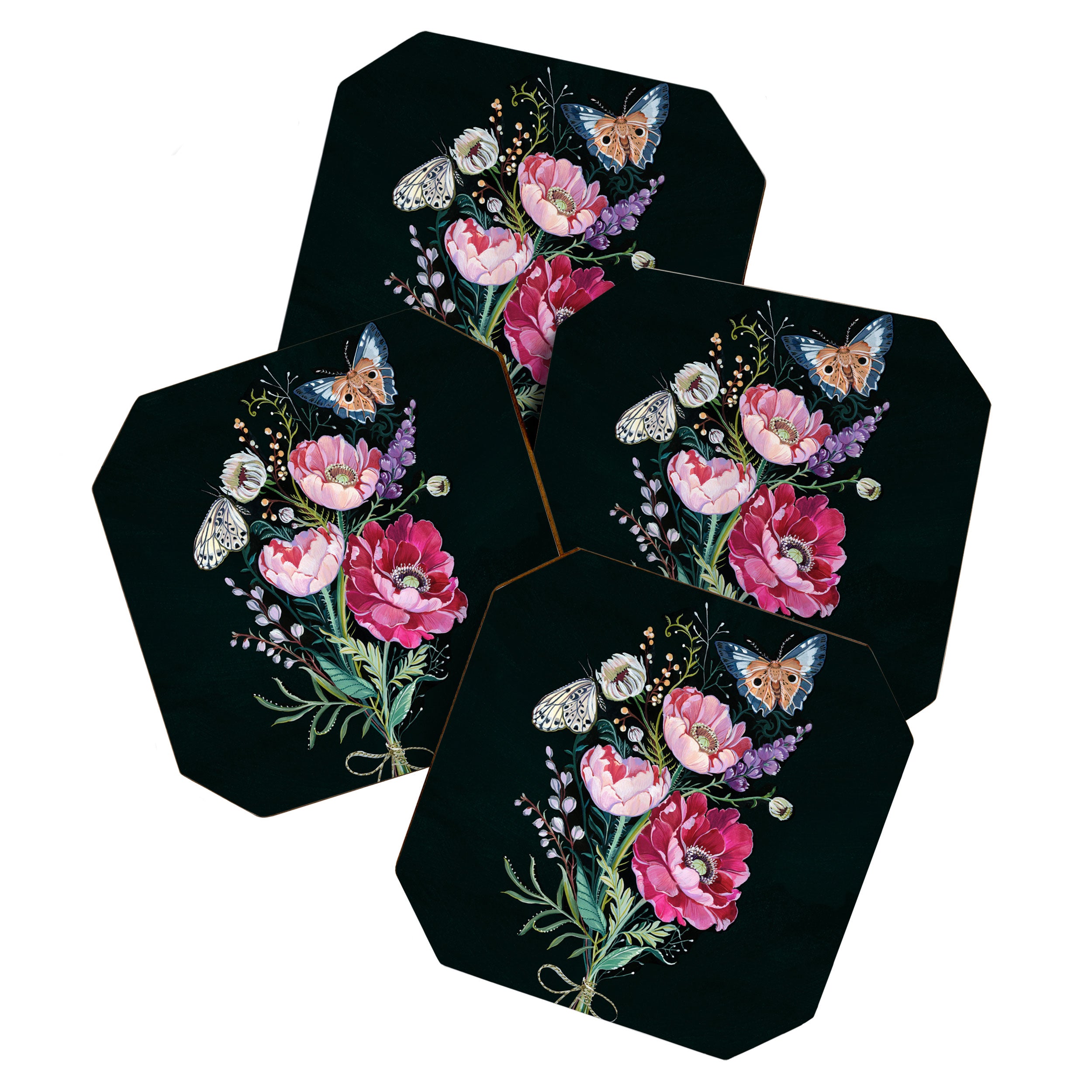 Butterfly Floral Bouquet Coaster Gallery Image 1