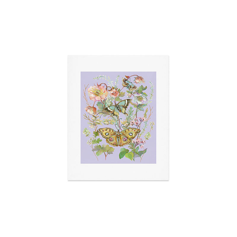 Butterfly Purple Garden Art Print Gallery Image 1