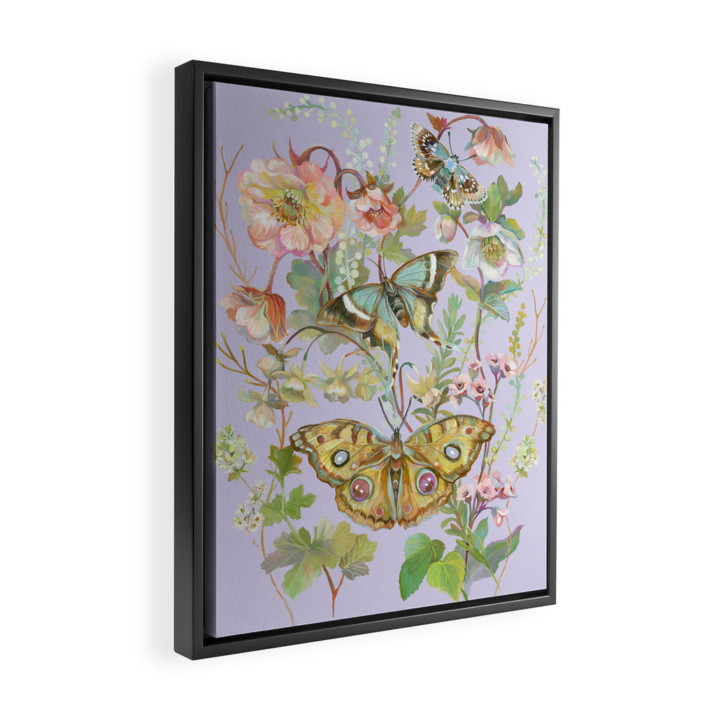 Butterfly Purple Garden Framed Canvas Print Gallery Image 2
