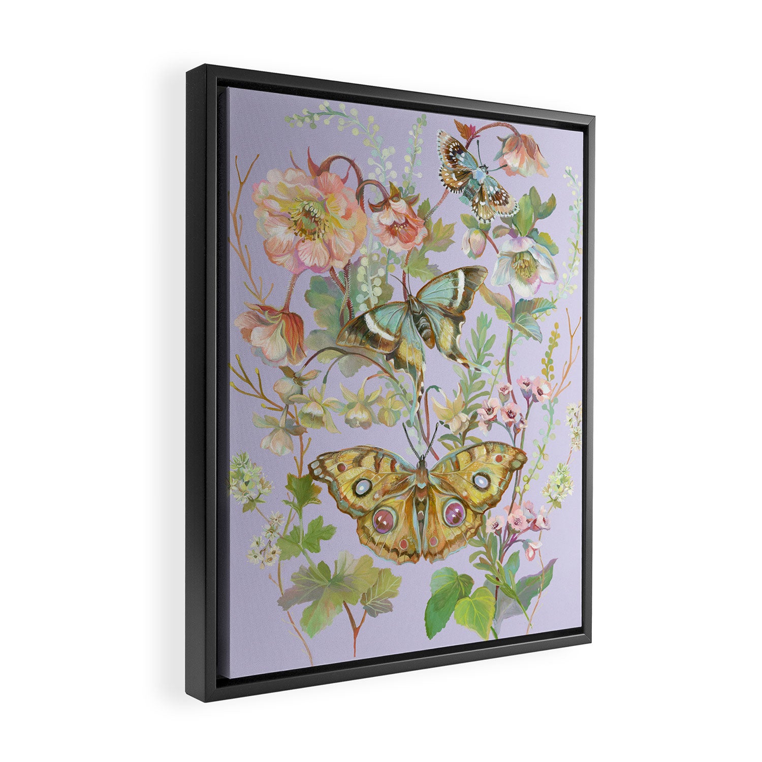 Butterfly Purple Garden Framed Canvas Print Gallery Image 2