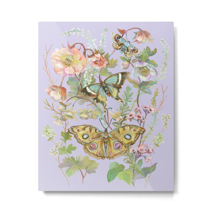 Butterfly Purple Garden Metal Print Gallery Image 1