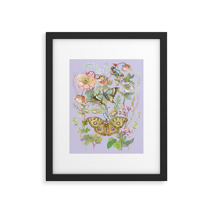 Butterfly Purple Garden Framed Art Print Gallery Image 1