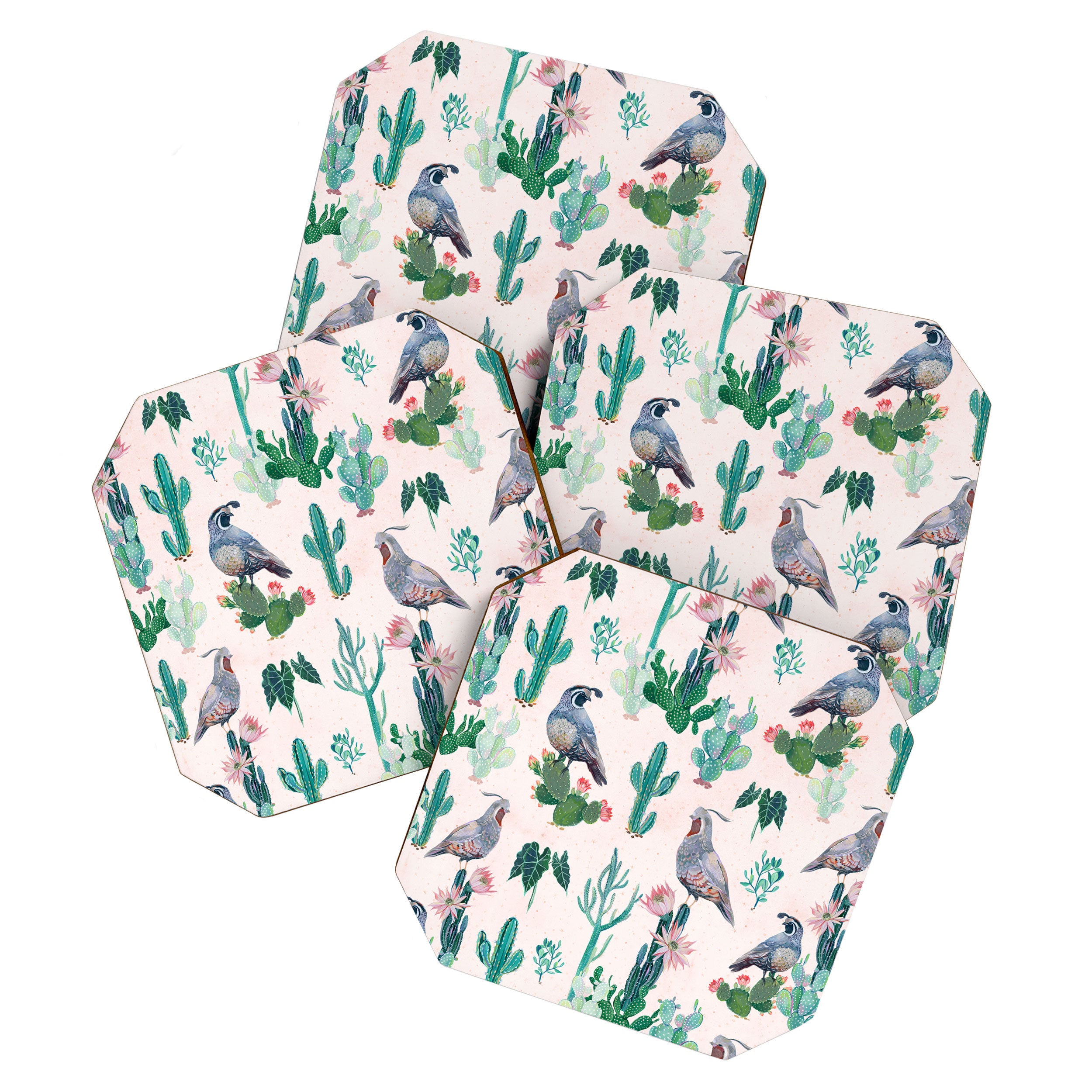 Cactus Quail  Coaster Gallery Image 1