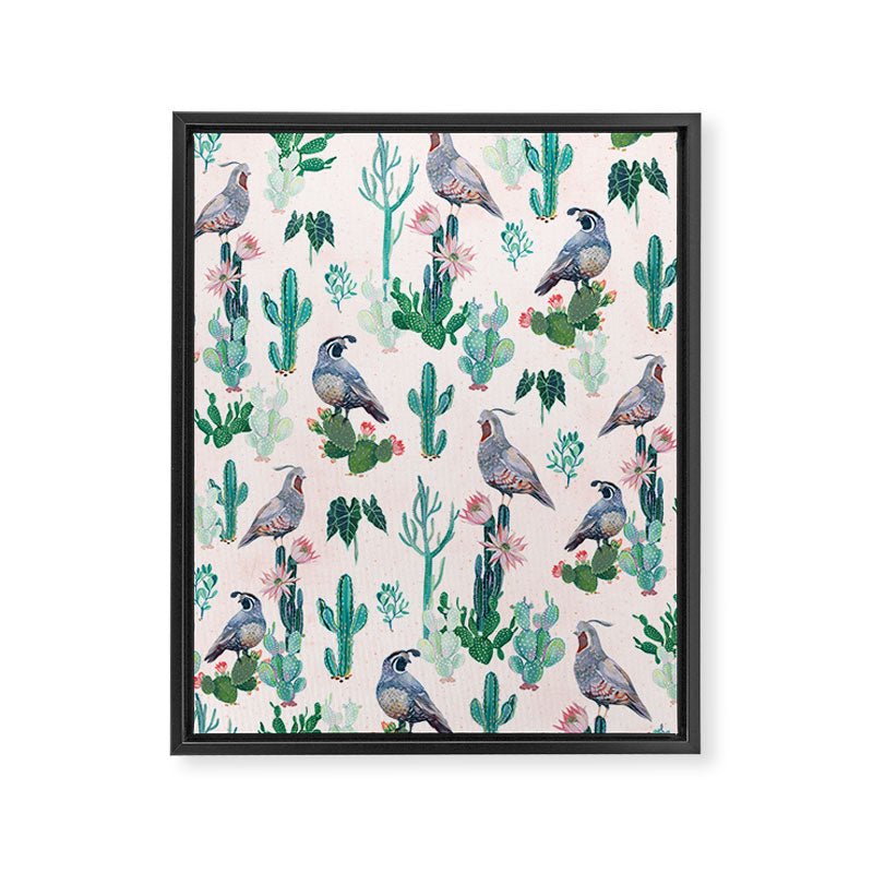 Cactus Quail  Framed Canvas Print Gallery Image 8