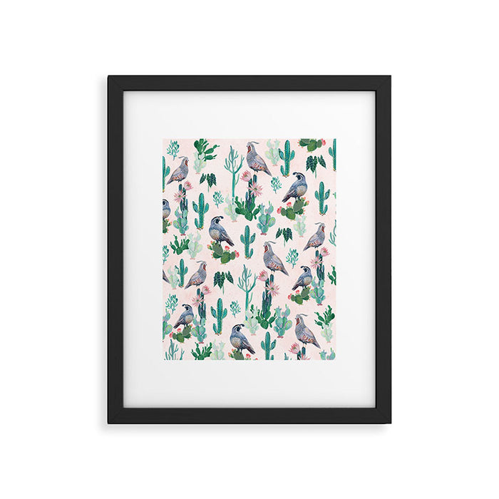 Cactus Quail  Framed Art Print Gallery Image 1