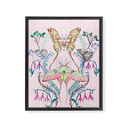 Chinese Moon Moth and Butterflies Framed Canvas Print Gallery Image 8