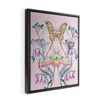Chinese Moon Moth and Butterflies Framed Canvas Print Gallery Image 2