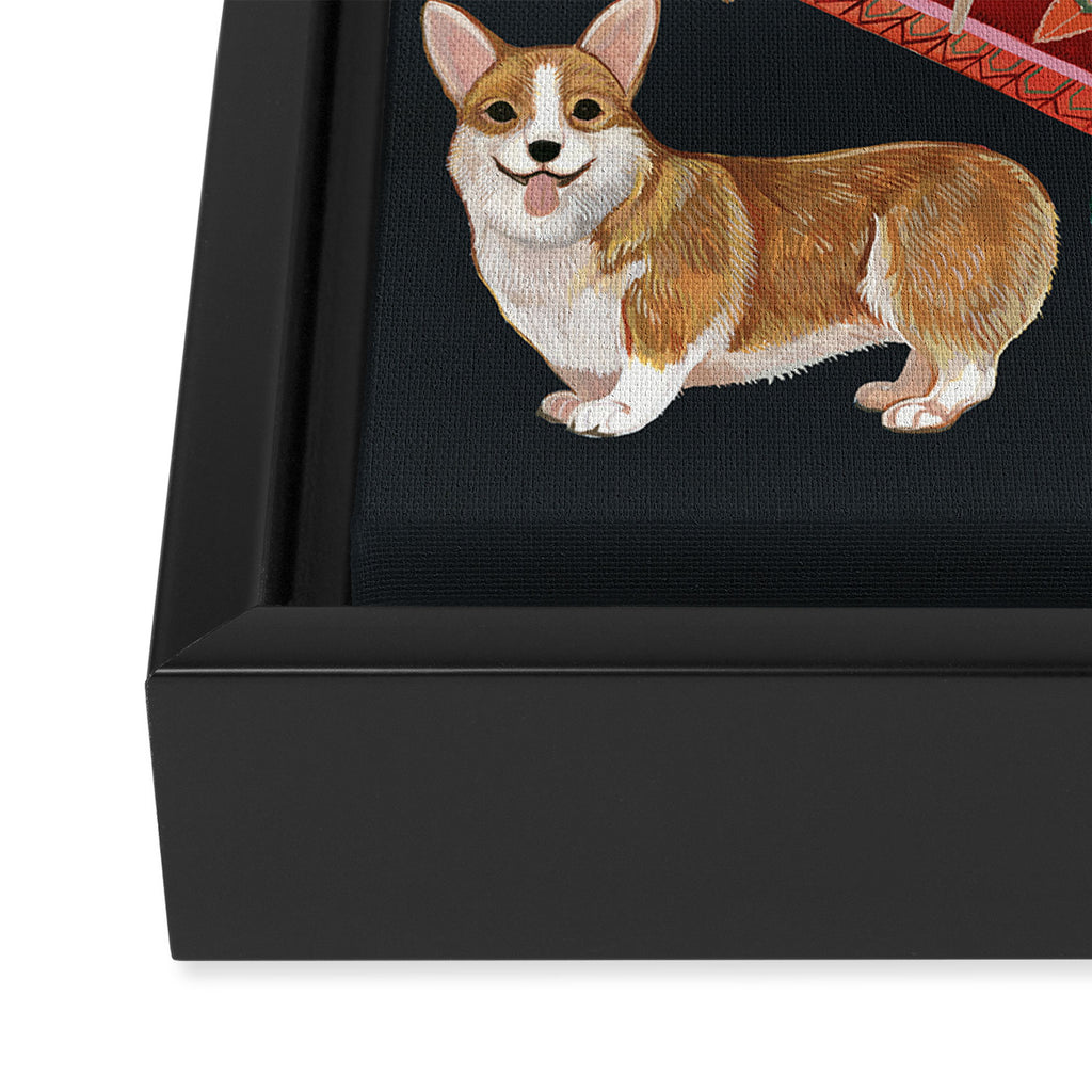Corgis living room Framed Canvas Print Gallery Image 3
