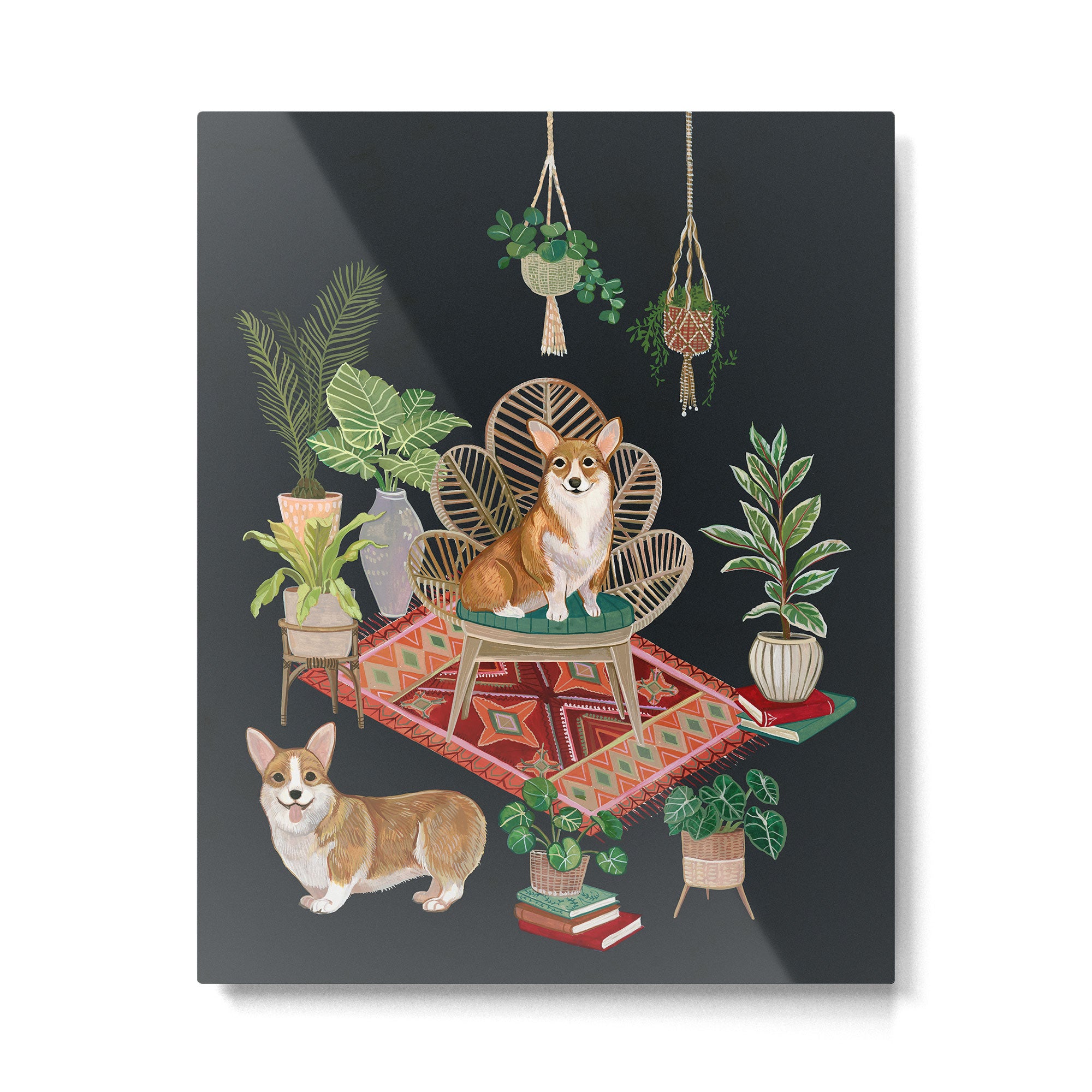 Corgis living room Metal Print Gallery Image 6