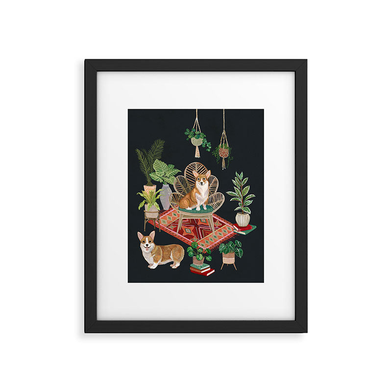 Corgis living room Framed Art Print Gallery Image 6