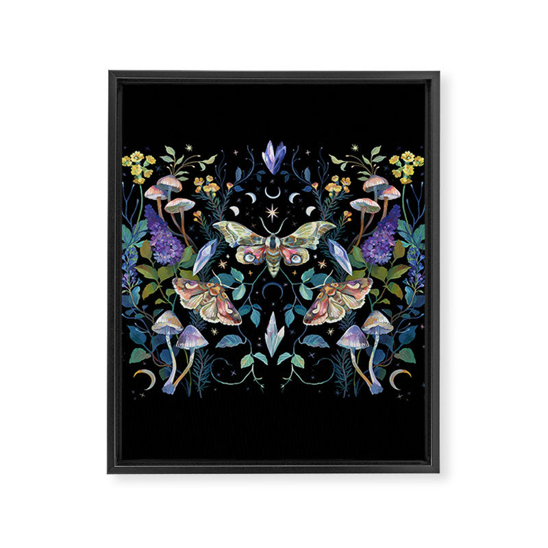 Crystals Moth Mushrooms Framed Canvas Print Gallery Image 8