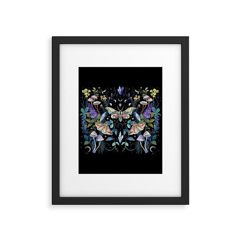 Crystals Moth Mushrooms Framed Art Print Gallery Image 6