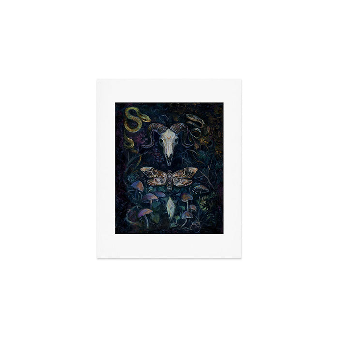 Death Moth Goat Skull Art Print Gallery Image 1