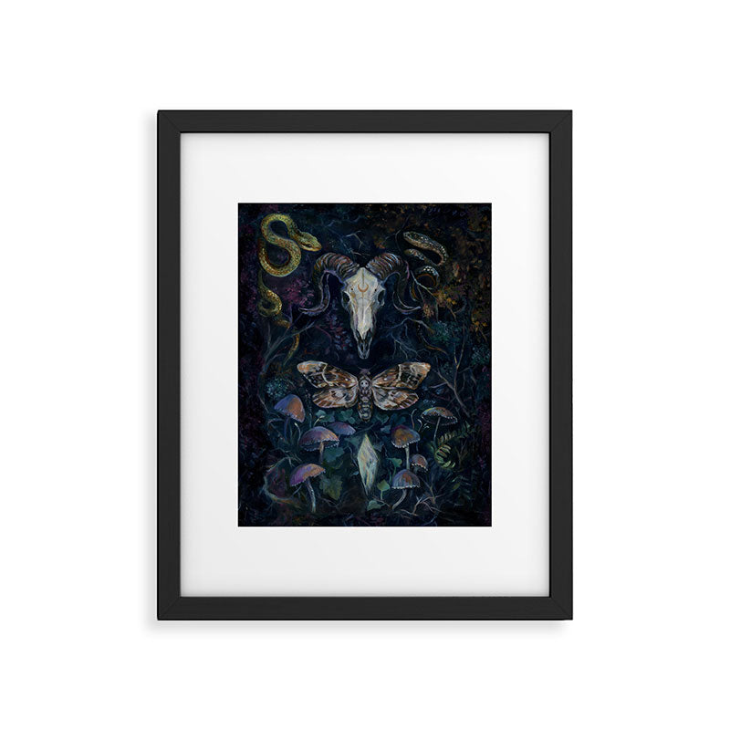Death Moth Goat Skull Framed Art Print Gallery Image 6