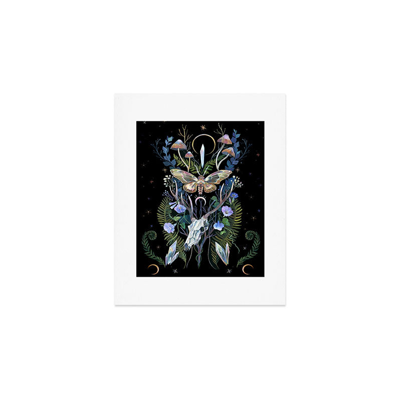 Deer Skull Crystals Garden Art Print Gallery Image 1