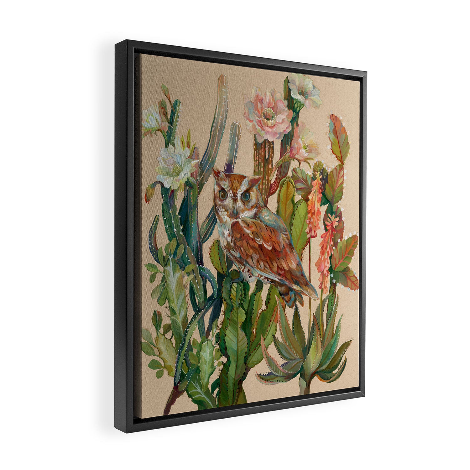 Desert Owl Framed Canvas Print Gallery Image 2