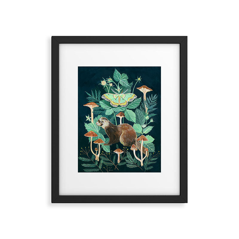 Ferret and Moth Framed Art Print Gallery Image 6