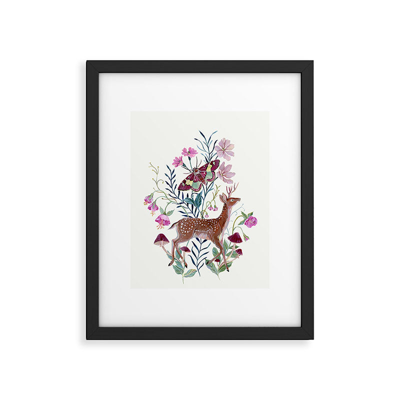 Floral Deer Framed Art Print Gallery Image 6